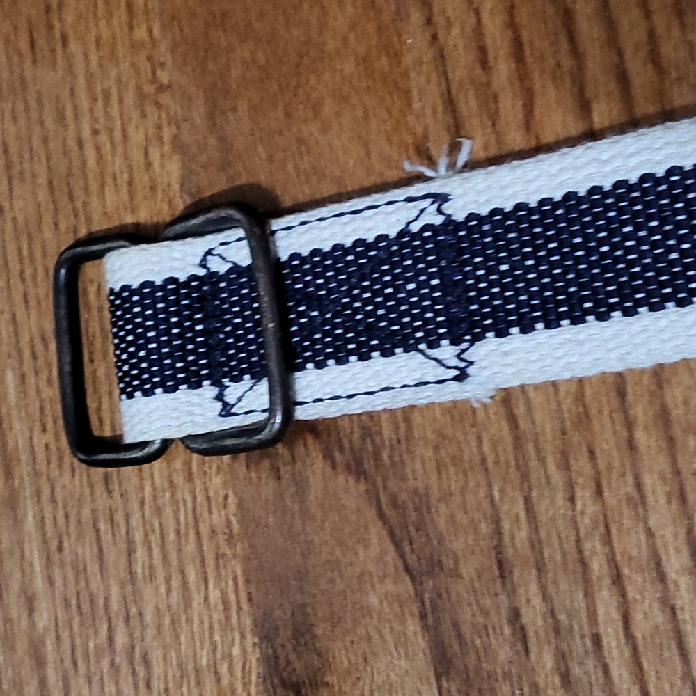 Double hoop blue & white belt